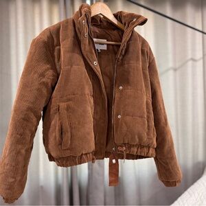 Brown Corduroy Puffer Jacket